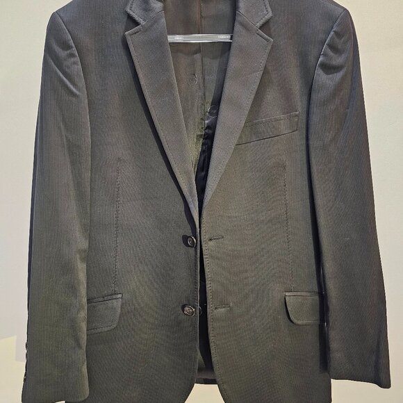 Just Cavalli 2-Pc Black Stripe Suit (Lined Jacket w/Inner Pockets) - Picture 1 of 9